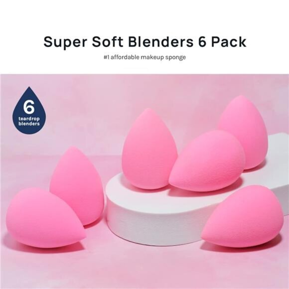 AOA Studio Collection makeup Sponge Set Latex Free and High-definition Set of 6 - Picture 3 of 8
